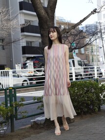 LAGUNAMOON ラグナムーン　オプティカルウェーブシアーニットワンピース オプティカルウェーブシアーニットワンピース｜ラグナムーン