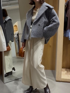 「アイテム（その他アウター、グレー系）」を使った、藤井さん（レディース・167cm）の秋コーディネート