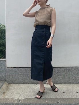 「スタイリング」｜「アイテム（アクセサリー）」を使った、藤井さん（レディース・166cm）の夏コーディネート