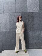 ラグナムーン/ジャガードノースリブラウスイージーパンツ　セットアップ LAGUNAMOON（ラグナムーン）の「ジャガードノースリブラウス