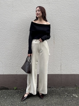 「モノトーンスタイル」｜藤井さん（レディース・167cm）の秋コーディネート