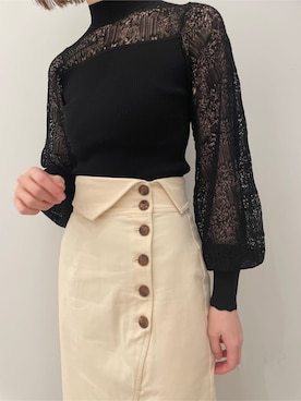 「スタイリング」｜「アイテム（ジャケット/アウター）」を使った、藤井さん（レディース・166cm）の冬コーディネート