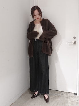 「アイテム（その他シューズ）」を使った、藤井さん（レディース・167cm）の秋コーディネート