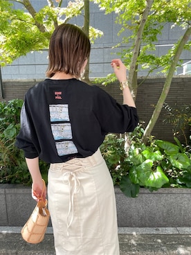 「LAGUNAMOON（ラグナムーン）のアイテム（ブレスレット）」を使った、藤井さん（レディース・166cm）の春コーディネート