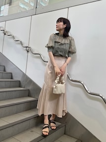 パイピングイレヘムマーメイドスカート｜ラグナムーン（LAGUNAMOON  