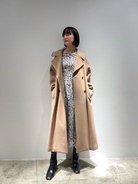 「LAGUNAMOON（ラグナムーン）のアイテム（ステンカラーコート）」を使った、藤井さん（レディース・166cm）の秋コーディネート