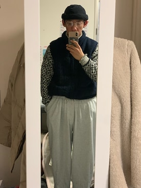 「Nine Tailor（ナインテイラー）のアイテム（帽子）」を使った、かっつさん（メンズ・174cm）の冬コーディネート