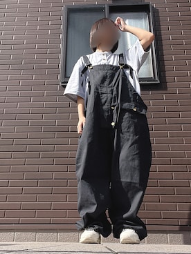 「kutir（クティール）のアイテム（オールインワン・サロペット）」を使った、Misakiさん（レディース・154cm）の秋コーディネート