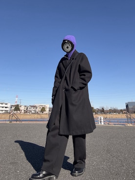 「アイテム（パーカー、パープル系）」を使った、ランサムウェア油淋鶏さん（メンズ・175cm）の冬コーディネート