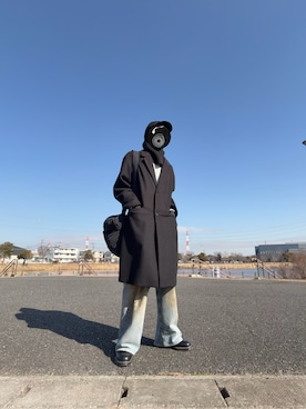 「GU（ジーユー）のアイテム（帽子）」を使った、ランサムウェア油淋鶏さん（メンズ・175cm）の冬コーディネート