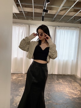 「GYDA（ジェイダ）のアイテム（ブルゾン）」を使った、yumena suzukiさん（レディース・150cm）の秋コーディネート