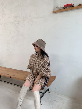 「GYDA（ジェイダ）のアイテム（その他アウター）」を使った、yumena suzukiさん（レディース・150cm）の冬コーディネート
