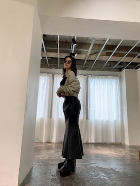 「GYDA（ジェイダ）のアイテム（ブルゾン）」を使った、yumena suzukiさん（レディース・150cm）の秋コーディネート