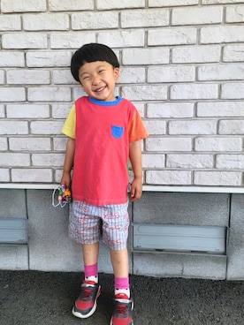 「JIPPON（ジポン）のアイテム」を使った、k*さん（キッズ・90cm）の夏コーディネート