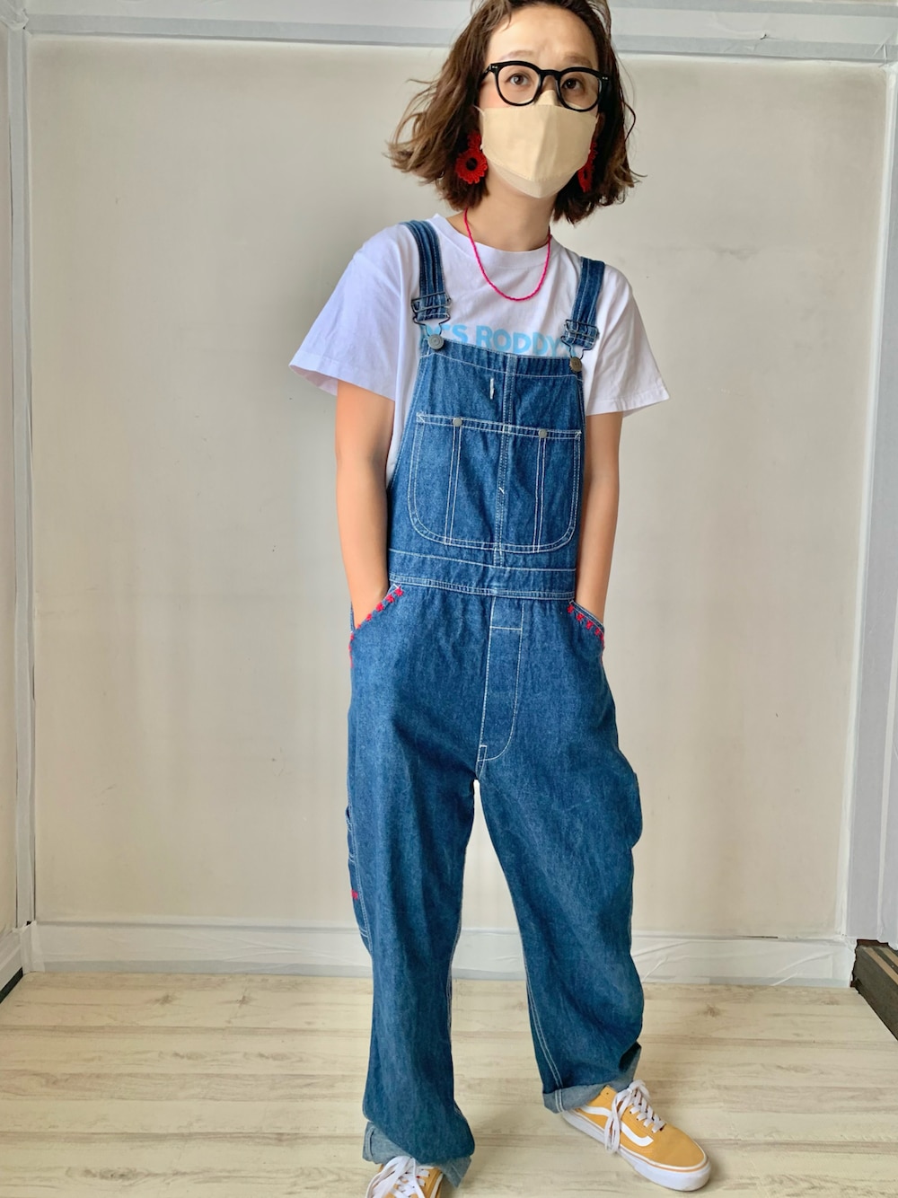 そらいろオーバーオール　ハイカットイエロースニーカー そらいろオーバーオール ハイカットイエロースニーカー そらいろ