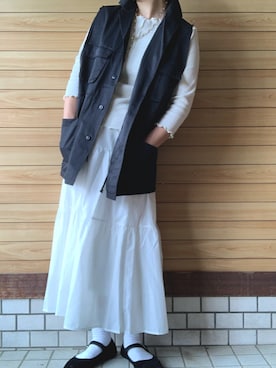 「アイテム（バレエシューズ）」を使った、Yukina.さん（レディース・158cm）の春コーディネート