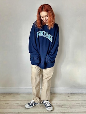 「アイテム（スウェット）」を使った、Yukina.さん（レディース・158cm・30代）の冬コーディネート