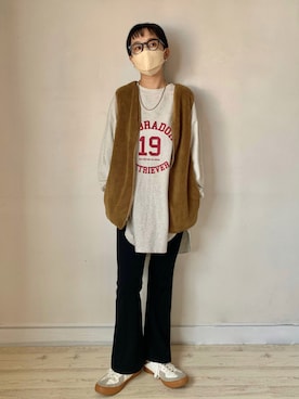 「アイテム（ベスト）」を使った、Yukina.さん（レディース・158cm・30代）の秋コーディネート