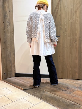 「rps（アールピーエス）のアイテム（カーディガン/ボレロ）」を使った、Yukari さん（レディース・160cm）の冬コーディネート