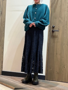 「rps（アールピーエス）のアイテム（カーディガン/ボレロ）」を使った、Yukari さん（レディース・160cm）の秋コーディネート