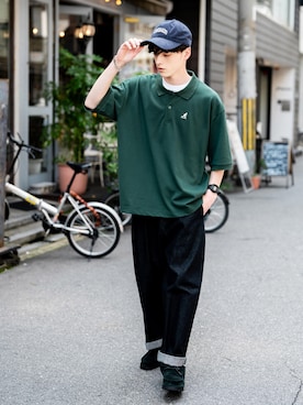 「アイテム（ポロシャツ）」を使った、Rocky Monroeさん（メンズ・173cm）の春コーディネート