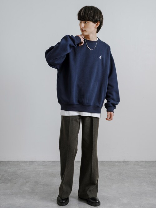 ワイドシルエットセンタープレスフレアデニムパンツ