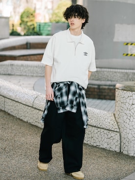 「UMBRO（アンブロ）のアイテム」を使った、Rocky Monroeさん（メンズ・172cm）の夏コーディネート