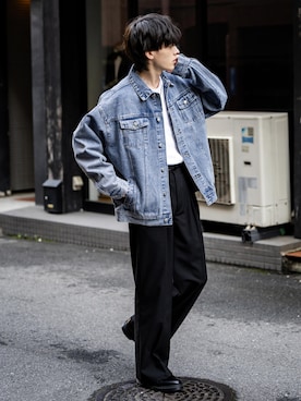 「Rocky Monroe（ロッキーモンロー）のアイテム」を使った、Rocky Monroeさん（メンズ・173cm）の冬コーディネート