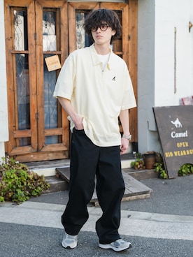 「KANGOL（カンゴール）のアイテム（トップス）」を使った、Rocky Monroeさん（メンズ・173cm）の春コーディネート