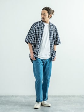「Audience（オーディエンス）のアイテム」を使った、Rocky Monroeさん（メンズ・186cm）の夏コーディネート