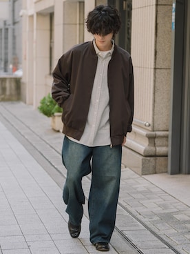 「U.S. POLO ASSN.（ユーエスポロアッスン）のU.S. POLO ASSN. ユーエスポロアッスン オーバーサイズ 無地 ストライプ チェック柄 ワンポイントロゴ刺繍 長袖レギュラーカラーブロードシャツ（シャツ/ブラウス、ホワイト系）」を使った、Rocky Monroeさん（レディース・173cm）の秋コーディネート
