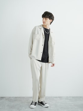 「テーパードパンツ」｜「アイテム（セットアップ）」を使った、Rocky Monroeさん（メンズ・176cm）の春コーディネート
