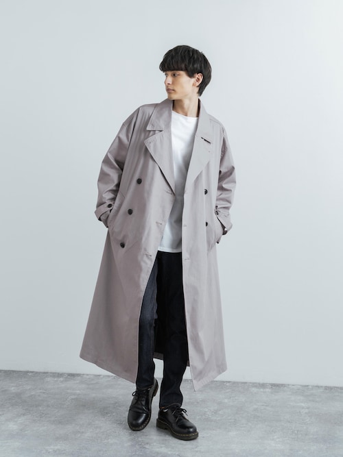 オーバーサイズ ダブルボタントレンチロングスプリングコート