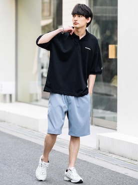 「KANGOL（カンゴール）のアイテム（トップス）」を使った、Rocky Monroeさん（メンズ・176cm）の夏コーディネート