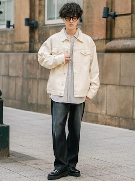 「アイテム（ドレスシューズ）」を使った、Rocky Monroeさん（メンズ・173cm）の秋コーディネート