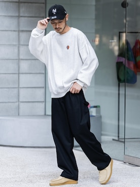 「KANGOL（カンゴール）のアイテム」を使った、Rocky Monroeさん（メンズ・175cm）の夏コーディネート