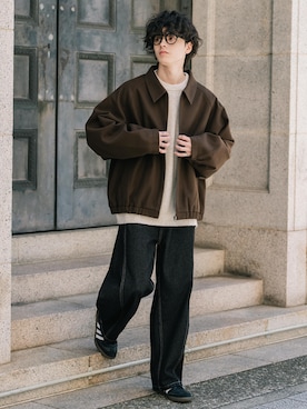 「アイテム（ブルゾン）」を使った、Rocky Monroeさん（メンズ・173cm）の秋コーディネート