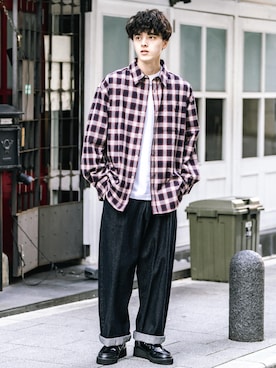 「アイテム（ドレスシューズ）」を使った、Rocky Monroeさん（メンズ・173cm）の春コーディネート
