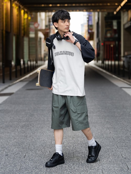 オーバーサイズ 別注 カレッジロゴプリントラグランビッグTシャツ