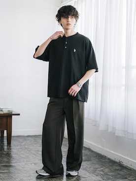 「Rocky Monroe（ロッキーモンロー）のアイテム」を使った、Rocky Monroeさん（メンズ・173cm）の春コーディネート