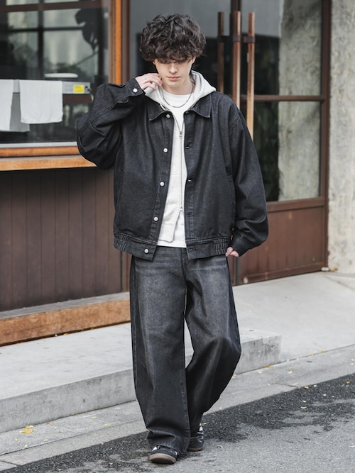 ヴィンテージライク オーバーサイズデニムブルゾン（デニムジャケット
