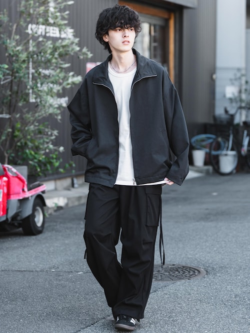 セール】オーバーサイズTRストレッチスタンドカラージャケット ジップ