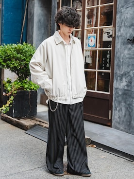 「アイテム（ブルゾン）」を使った、Rocky Monroeさん（メンズ・173cm）の夏コーディネート