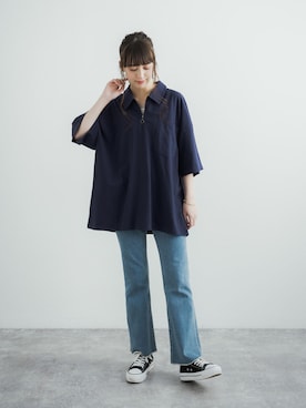 「フレアデニム」｜Rocky Monroeさん（レディース・164cm）の夏コーディネート