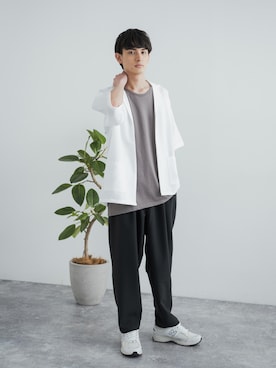 「半袖シャツ」｜「アイテム（セットアップ）」を使った、Rocky Monroeさん（メンズ・176cm）の夏コーディネート