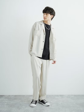「テーパードパンツ」｜「アイテム（セットアップ）」を使った、Rocky Monroeさん（メンズ・176cm）の秋コーディネート