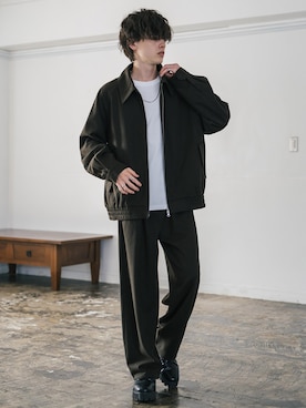 「アイテム（セットアップ）」を使った、Rocky Monroeさん（メンズ・173cm）の冬コーディネート