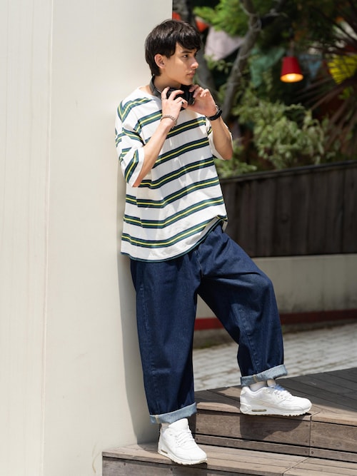 ワイドテーパード バルーンデニムパンツ