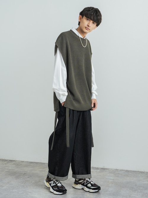 10ozワイドテーパードバルーンデニムパンツ