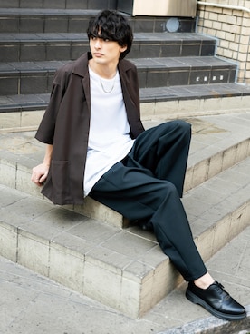「アイテム（セットアップ）」を使った、Rocky Monroeさん（メンズ・176cm）の夏コーディネート